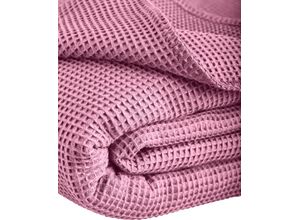 4016765407141 - Tagesdecke KNEER La Diva Tagesdecken Gr B L 240 cm x 220 cm rosa (rosé) Tagesdecken Tagesdecke aus Waffelpiqué STANDARD 100 by OEKO-TEX zertifiziert