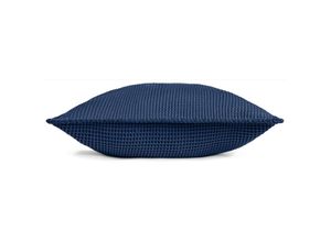 4016765407448 - Kneer la Diva Pique Kissenbezug mit Hotelverschluss Qualität 91 Farbe marine Größe 40x40 cm