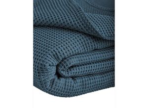 4016765413616 - Kneer la Diva Pique Decke Qualität 91 Farbe jeansblau Größe 150x210 cm Kuscheldecke