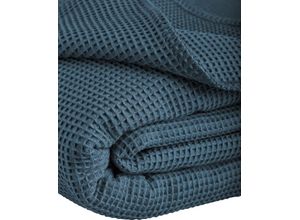 4016765413654 - Tagesdecke KNEER La Diva Tagesdecken Gr B L 240 cm x 220 cm blau (jeansblau) Tagesdecken Tagesdecke aus Waffelpiqué STANDARD 100 by OEKO-TEX zertifiziert