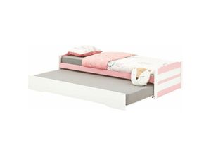 4016787050929 - - Ausziehbett lorena 90x190 cm Kiefer in weiß rosa