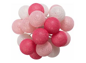 4016787162189 - - Lichterkette amici mit 20 Baumwollkugeln in weiß rosa pink