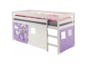 4016787708813 - IDIMEX Hochbett ERIK in weiss mit Vorhang Prinzessin