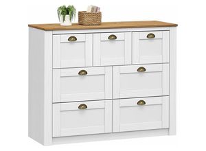 4016787801606 - - Sideboard bolton mit 7 Schubladen Kiefer in weiß braun