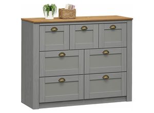 4016787801613 - - Sideboard bolton mit 7 Schubladen Kiefer in grau braun