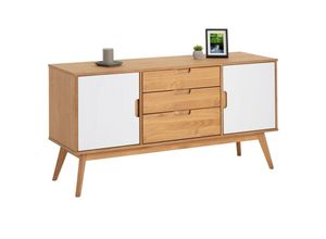 4016787839210 - - Sideboard tivoli Kiefer massiv weiß mit 2 Türen und 3 Schubladen