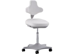 4016849325002 - Labor-Arbeitsdrehstuhl LABSTER Höhenverstellung 460 - 650 mm mit Rollen Kunstlederbezug weiß bimos