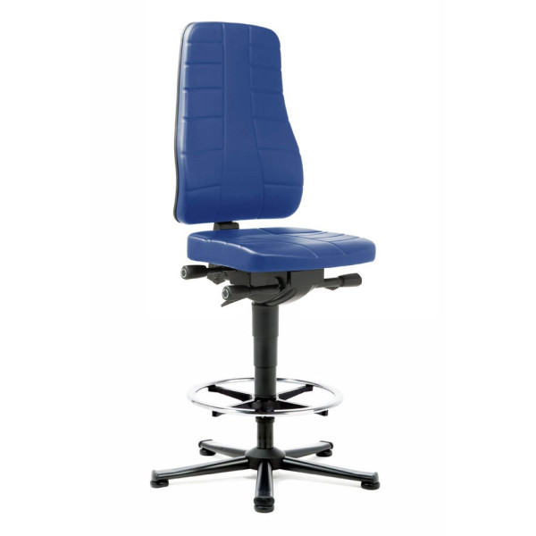 4016849476186 - Drehstuhl All-in-One 9641 mit Gleiter und Aufstiegshilfe Kunstlederpolster blau