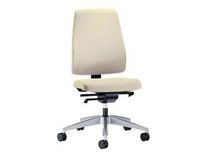 4016849554044 - interstuhl Bürodrehstuhl GOAL Rückenlehnenhöhe 530 mm Gestell brillantsilber mit weichen Rollen beige Sitztiefe 410 mm