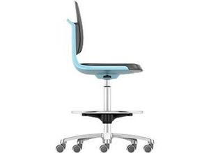 4016849597522 - Arbeitsdrehstuhl Labsit hoch Integralschaum Sitz-Stopp-Rollen B 450 x T 420 x H 560 - 810 mm blau