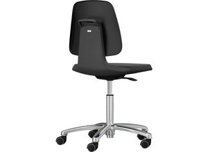 4016849597676 - - Arbeitsdrehstuhl mit Flex-Rückenlehne u Sitzkante Sitzschale anthrazit Sitz Kunstleder schwarz Rollen Sitz Höhe 450-650 mm