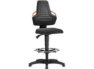 4016849644134 - Arbeitsdrehstuhl Gleiter + Fußring Supertec schwarz Griffe orange