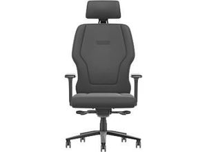 4016849993898 - Interstuhl Bürostuhl XXL113 T-Armlehnen Synchronmechanik Schiebesitz Kopfstütze Lordosenstütze Stoffbezug schwarz schwarz