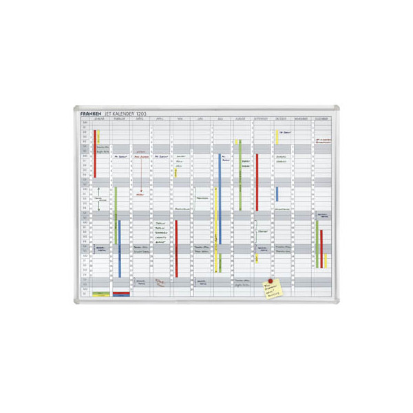 4016946057943 - Jahreskalender JetKalender JK1203 magnethaftend Ablageschale Großformat B 1200 x H 900 mm Stahl & Aluminium weiß