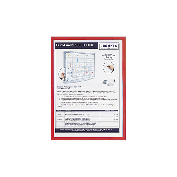 4016946185295 - X-tra!Line DIN A4 Inforahmen Magnetisch Rot Kunststoff ITSA4M 5 01 23 (B) x 317 (H) cm 5 Stück