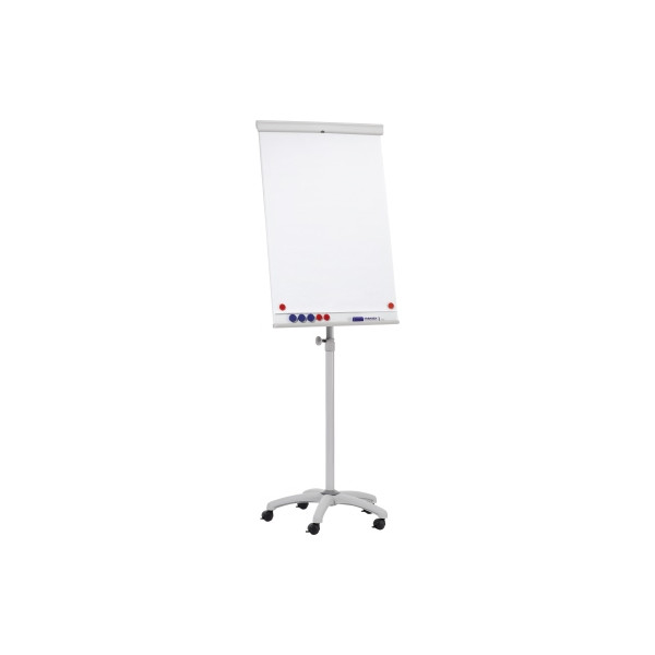 4016946199414 - Mobiles Flipchart X-tra!Line höhenverstellbar Schnellwechselhalterung Ablageschale magnethaftende Tafel mit B 680 x H 1050 mm 5 Laufrollen