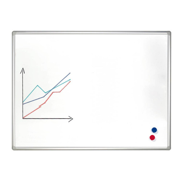 4016946206112 - Whiteboard PRO emailliert Wandmontage im Hoch- & Querformat Stahl weiß lackiert & Aluminiumrahmen magnethaftend Ablageschale 900 x 1200 mm