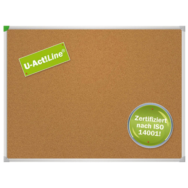 4016946221696 - Korktafel U-Act! Linie® Wandmontage im Hoch- & Querformat Aluminiumrahmen 800x1200 mm