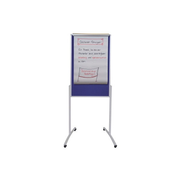 4016946224734 - Moderationstafel Pro MTF801303 76x121cm Filz + Whiteboard (beidseitig) pinnbar beschreibbar magnetisch mit Rollen blau + 