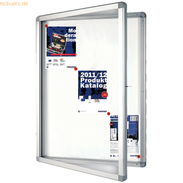 4016946702034 - Schaukasten ECO 15 x A4 Metallrückwand weiß silber magnetisch 4016946702034 Franken