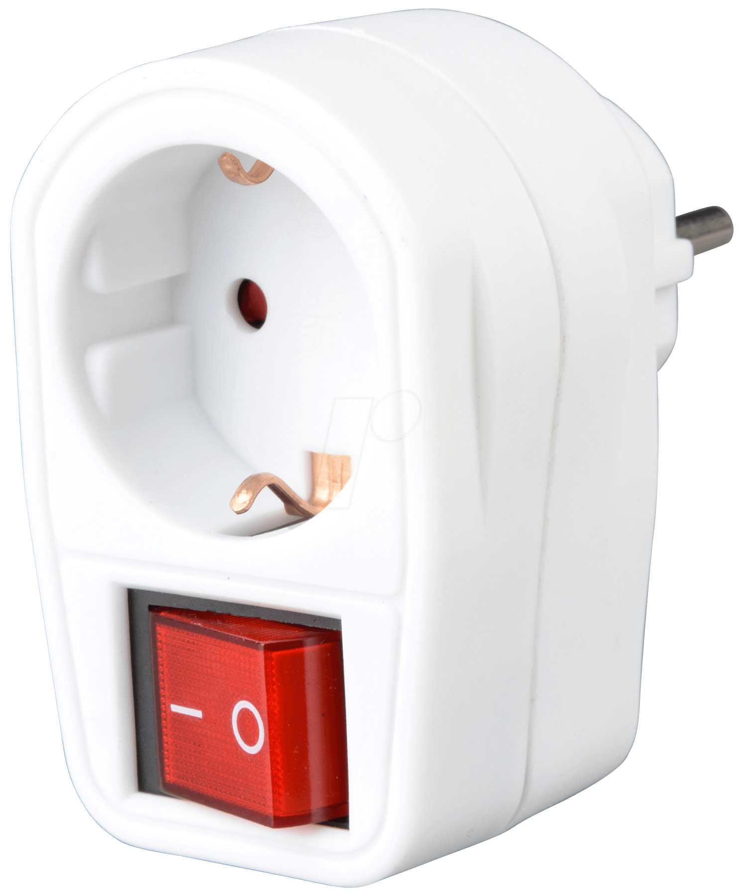 4017024910112 - SSD 1 WS 2P - Zwischensteckdose 1-fach Schutzkontakt mit 2-pol Schalter weiß