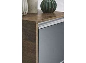 4017026183002 - Badmöbel-Set 6040 Stahlgrau Eiche Ribbeck mit Mineralmarmor-Waschtisch+Unterschrank 137cm