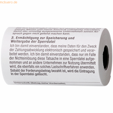 4017115107599 - Thermorolle 57 x 40 x 12mm  18m weiß mit SEPA-Lastschrift VE=50