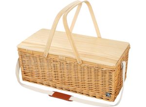 4017166156874 - cilio Picknick-Set Palermo Flechtoptik 4 Personen beige