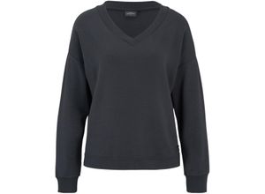 4017182981436 - Sweatshirt Maliyah V-Ausschnitt überschnittene Schultern für Damen schwarz L