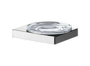 4017214852642 - Keuco - Seifenschale aus Metall chrom glänzend Kristall-Glas klar für Badezimmer Dusche Küche Wandmontage Seifenablage Seifenhalter Edition 90