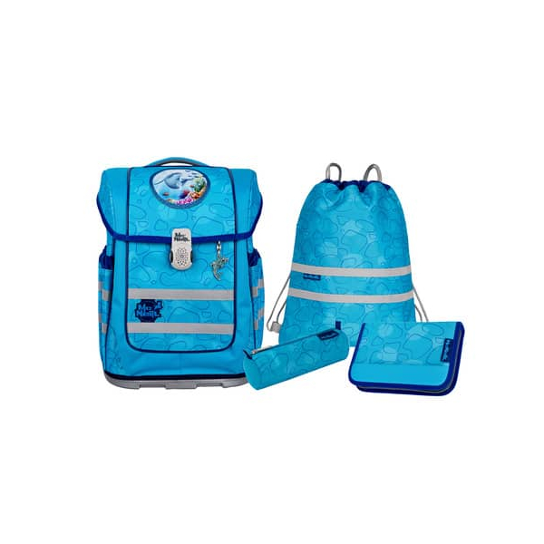 4017245965786 - Schulranzen-Set COMPACTO BUBBLE Kunstfaser hellblau