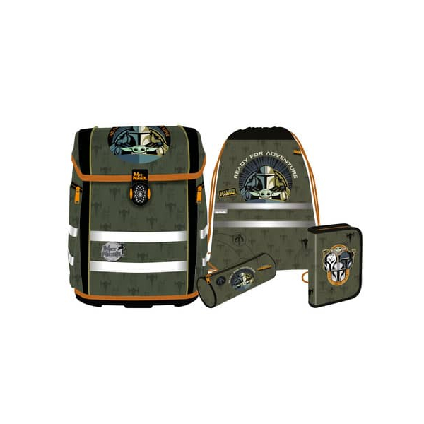 4017245965892 - Schulranzen-Set PERFECTO STAR WARS MANDALORIAN Kunstfaser olivgrün