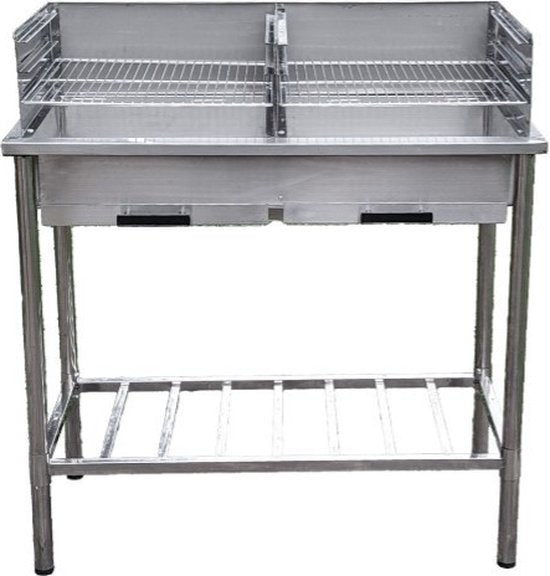 4017265031829 - Garten Edelstahl-Grilltisch - Edelstahl - Outdoor - Verstellbar - 100x505x87cm