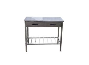 4017265031836 - Garten Beistelltisch BBQ Barbecue - Edelstahl - Verstellbar - 2 Schubladen - 100x505x87cm