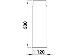 4017537300660 - FireFix Ofenrohr Ø 120 mm 50 cm schwarz