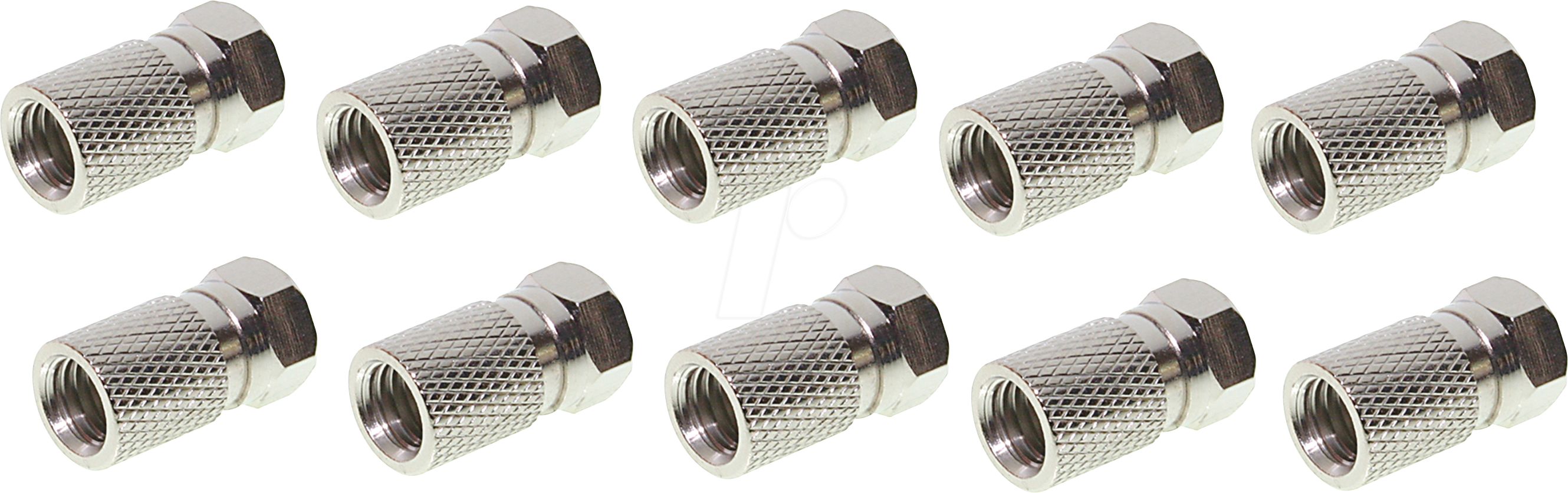 4017538048448 - SHVP 85012-R10 - F-Stecker 75 +Dichtungsring+großer Mutter 10 Stück