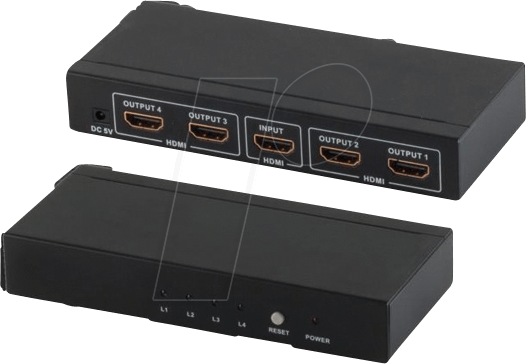 4017538072443 - SHVP 05-03004 - HDMI Splitter HDMI Buchse auf 4x HDMI Buchse 4K2K 3D