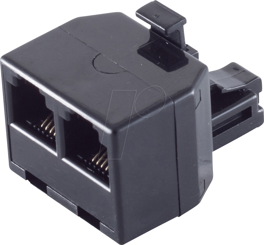 4017538092113 - Shiverpeaks Western Adapter [1x Rj11 M Le 6p4c - 2x Rj11 Buchse 6p4c] Schwarz Bs71230