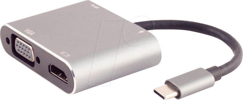 4017538136121 - ®-BASIC-S--USB-DOCK--USB-C multiport Dockingstation 4in1 HDMI VGA PD Hub (BS14-05026)