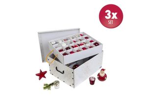 4017787801443 - Set 3 x Karton für Christbaumkugeln_Dekor Retro Weiß   Gold