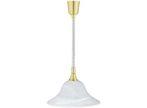 4017807196016 - Leuchten - Zugpendelleuchte viola Glas weiß höhenverstellbar ø 39cm Messing