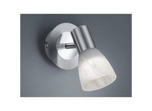 4017807281637 - Leuchten - led Wandstrahler levisto 1-flammig Silber Glaslampenschirm schwenkbar Höhe 19 cm