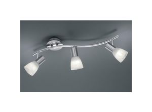 4017807281675 - Leuchten - led Deckenstrahler levisto 3-flammig Silber Glaslampenschirme schwenkbar 55 cm