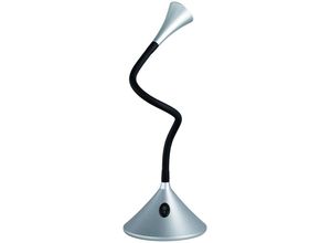 4017807292855 - Reality Leuchten - Flexible 2in1 led Tischlampe & Wandlampe viper in Schwarz Silber Schalter am Fuß