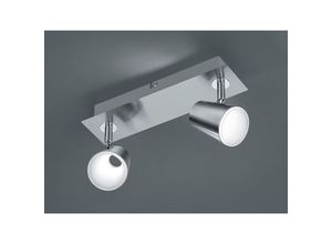 4017807302592 - Leuchten - led Wandstrahler narcos 2-flammig mit Schalter Metall Silber Breite 28cm