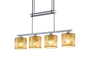 4017807336962 - Leuchten - Höhenverstellbare Balken Pendelleuchte garda 4x Stoffschirme Gold b 77cm