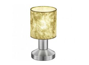 4017807337792 - Leuchten - Klassische kleine Tischlampe garda mit Stoffschirm Gold - Touchfunktion Ein Aus