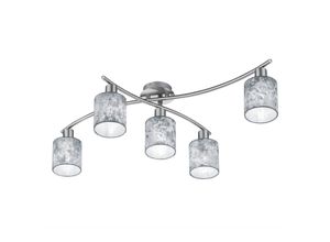 4017807349245 - Leuchten - Deckenleuchte garda 5 flammig mit Stoffschirmen in Silber Breite 80cm