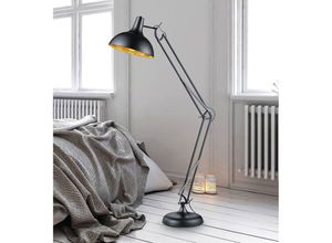 4017807358285 - Reality Leuchten - Große Stehlampe salvador Metall Schwarz Gold Höhe 180 cm