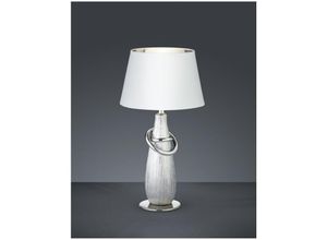 4017807359466 - Reality Leuchten - Moderne Tischlampe Silber Keramik Thebes H38 cm Trio Lighting